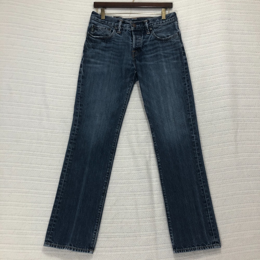Abercrombie & Fitch Distressed Wash Denim Jeans Straight Leg Blue Mens‎ Size 32